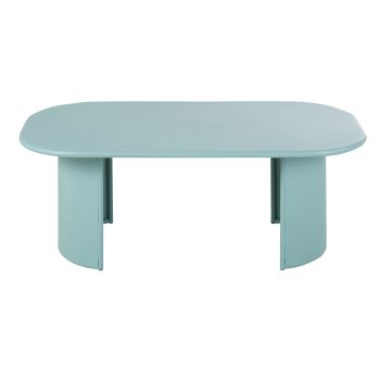 Ocala - Table basse de jardin ovale en acier turquoise