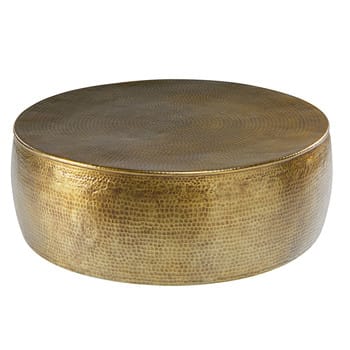 Paloma - Table basse en aluminium martelé doré D99