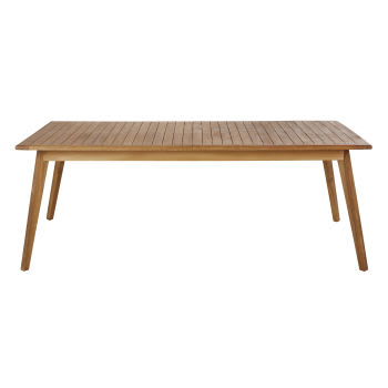 JALISCO - Table de jardin extensible en bois de teck 8/12 personnes L200/260