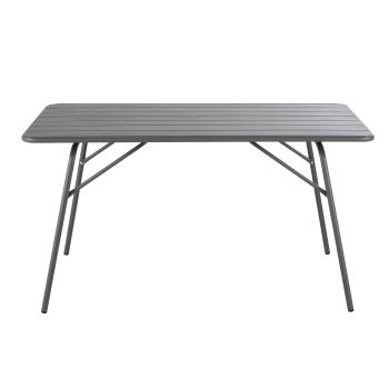 Gibston - Table de jardin pliante en acier gris anthracite 6 personnes
