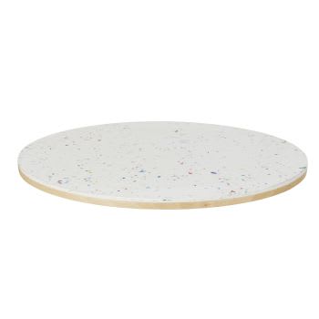 Element Business - Tablero de mesa profesional redondo de plástico reciclado Le Pavé® con efecto terrazo, 2 personas, D. 70