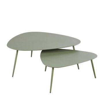 Humpa - Tables basses en métal vert kaki (x2)