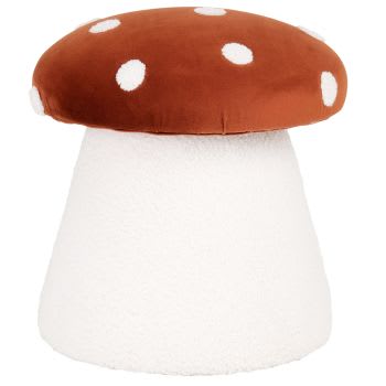 Mimizan - Tabouret champignon marron et blanc