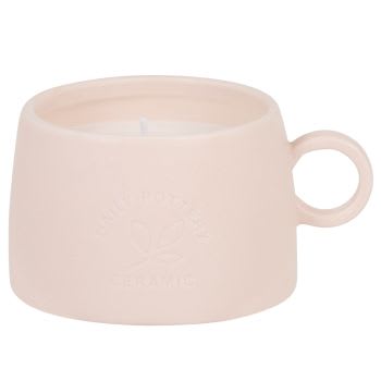 JEANNE - Taça com vela perfumada em dolomite rosa