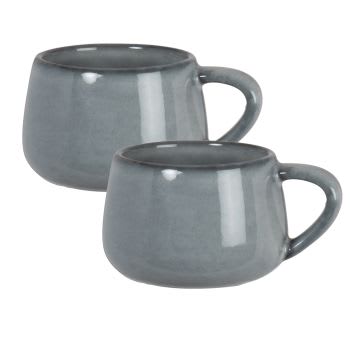 TADAKI - Lote de 2 - Taza de gres gris