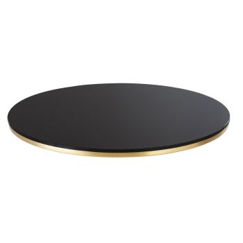 Element Business - Tampo de mesa profissional de vidro cor preta para 2/4 pessoas diâmetro 70