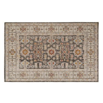 INES - Tapete de estilo oriental tecido jacquard em lã cru 160x230