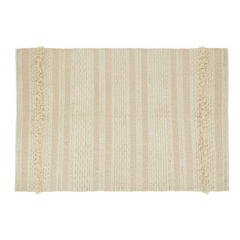 BLIDA - Tapete em tecido de algodão reciclado castanho-avelã 160x230