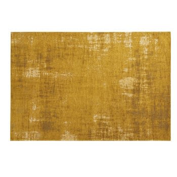 Feel - Tapete vintage de tecido jacquard amarelo mostarda 155x230