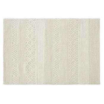 ABRIEL - Tapijt aus Wolle und Baumwolle met ecru 160 x 230 cm