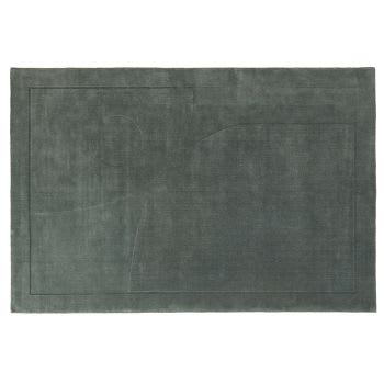 JEROMINO - Tapijt van getufte en bewerkte wol met afgeronde motieven - bosgroen - 160 x 230 cm
