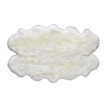 Tapis shaggy en peau de mouton ivoire 110 x 180 cm
