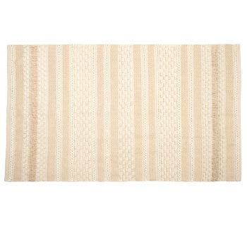 BLIDA - Tapis tissé en coton recyclé et lurex style ethnique 140X200