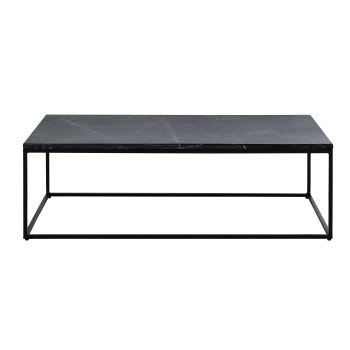 Marble - Tavolino basso in marmo nero e metallo nero