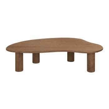 Sacramento - Tavolino basso ovale in legno massello di acacia marrone L145
