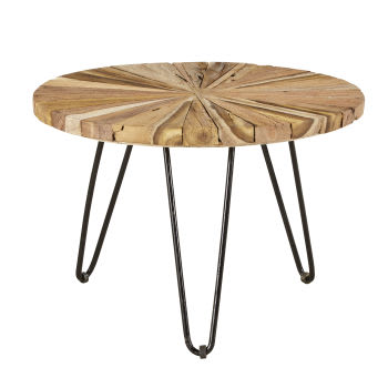 PHUKET - Tavolino da divano in legno di teak e metallo nero