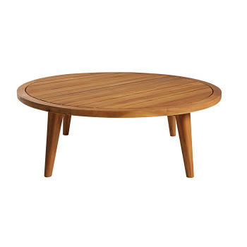 Noumea - Tavolino da giardino rotondo in legno massello di acacia