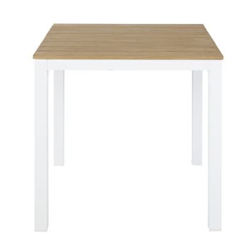 Regate Business - Tavolo da giardino professionale in legno di teak e metallo bianco, 75 cm
