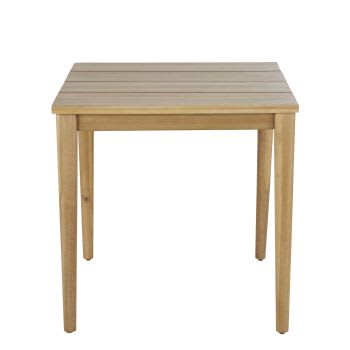 Bari Business - Tavolo da pranzo da giardino professionale in legno massello di acacia beige per 2 persone lung. 75 cm