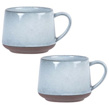 Juego de vajilla de cerámica de 3 piezas, tazas y platos, platos modernos  de cerámica, taza de café, taza de leche, azul marrón claro (marrón claro)