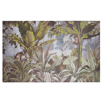 LUGO - Tela con stampa giungla verde e marrone 190x120 cm