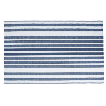 CAPELAN - Teppich aus Polypropylen mit Streifenmotiv, weiß und blau, 180x270cm