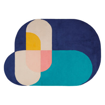 LANDON - Teppich aus Wolle, getuftetes Muster, mehrfarbig, 160x230cm