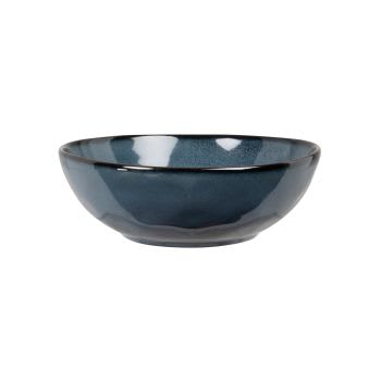 Set aus 6 - Tiefer Teller aus Keramik blau