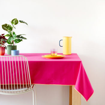 NELIA - Tischdecke aus Bio-Baumwolle,  fuchsia  rosa, 170x170cm