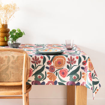 Bloms - Toalha de mesa com revestimento antimanchas com motivos florais 150x250