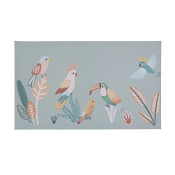 CHAMAREL - Toile imprimé animaux multicolores 50x30