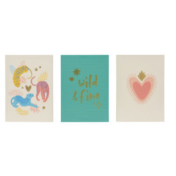 FABULOUS - Toiles imprimés multicolores (x3) 20x28