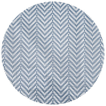 CHEVRON - Lotto di 4 - Tovaglietta blu e bianca Ø 38 cm