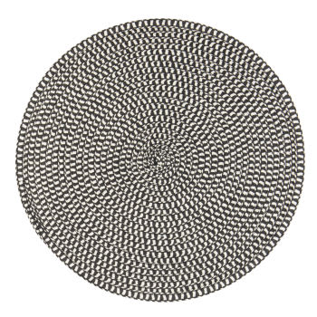 BASILE - Lotto di 2 - Tovaglietta rotonda in carta nera e bianca