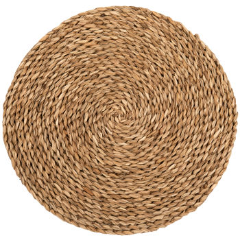 Lotto di 6 - Tovaglietta rotonda in fibra vegetale intrecciata