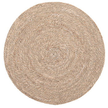NASSER - Lotto di 2 - Tovaglietta rotonda in giunco marittimo intrecciato Ø 38 cm