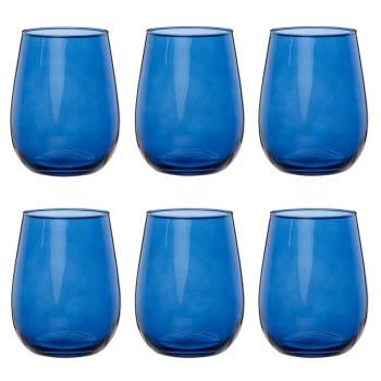 2 Blaue Kunststoff-Becher Mit Glas-Optik - 300ml Bruchsicher & Spülmaschinenfest