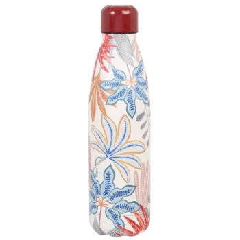 AQABA - Trinkflasche aus Edelstahl mit mehrfarbigem Blumenmuster, 0,5L