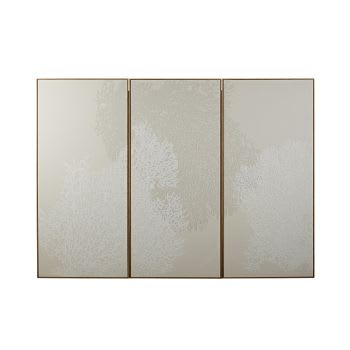 Trittico in tela di lino stampa coralli 167 cm x 120 cm