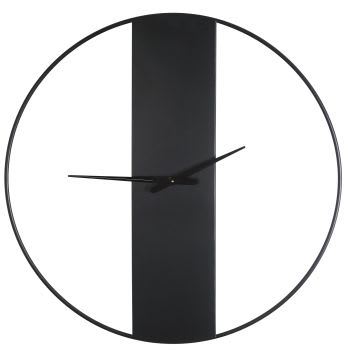 BRAD - Uhr aus schwarzem Metall, D100cm