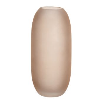 TUZ - Vase aus beigem Recyclingglas, H22cm