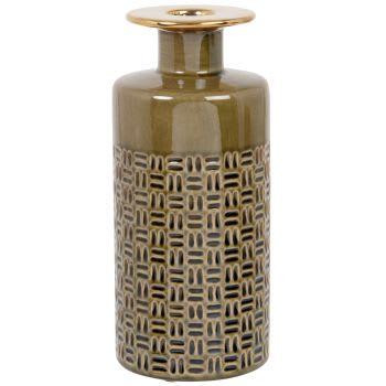 RESA - Vase aus braunem Steingut, H24
