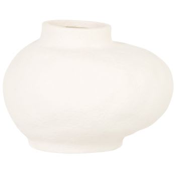 KAAN - Vase aus crèmeweißem Steingut, H13cm