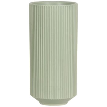 Lourmarin - Vase aus grau-gestreiftem Porzellan, H23cm