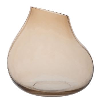 KULU - Vase aus grauem Glas, H26cm