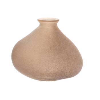 KONYA - Vase aus ockerfarbenem Glas, H10cm
