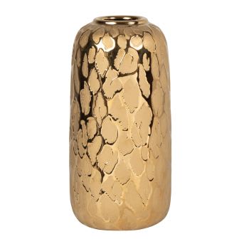 Leo - Vase aus Steingut, goldfarben H23cm