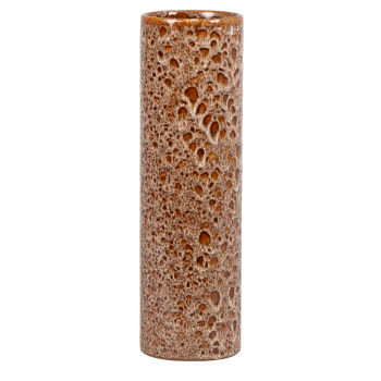 Keith - Vase en faïence beige et rouge H31