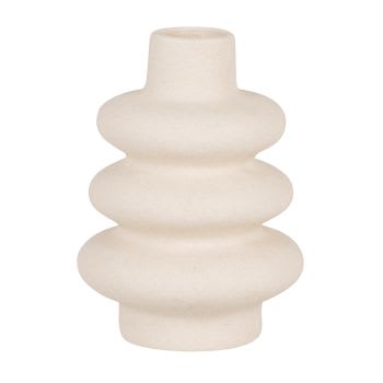 Ikaria - Vase en porcelaine blanche H14