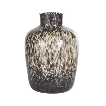 Vase en verre noir et transparent